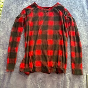 Red and Black Plaid Long Sleeve Shirt